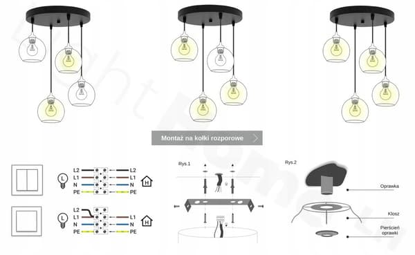 HÆNGE LOFTSLAMPE KUGL SORT LED 15cm