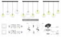 Pikkukuva 6 / 8: RIIPPUVA KATTOVALAISIN LUISTA PALLO MUSTA LED 15cm