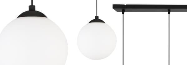 RIIPPUVA KATTOVALAISIN LUISTA PALLO MUSTA LED 15cm