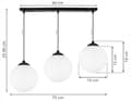 Miniatyrbillede 6 af 9: HÆNGE LOFTSLAMPE STRIP KULLE SORT LED 15cm