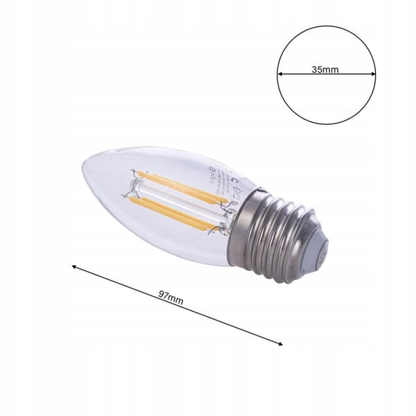 LED FILAMENT E27 Lyspære Varm 4W 2700K stearinlys