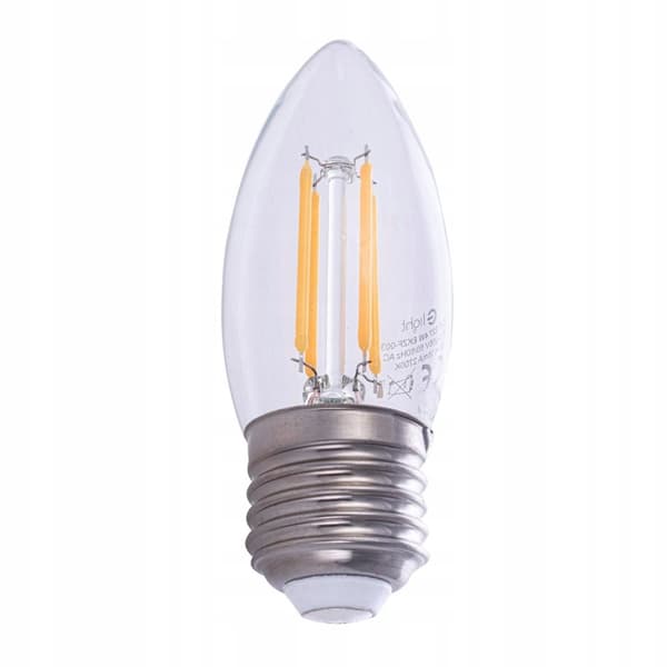 LED FILAMENT E27 Lyspære Varm 4W 2700K stearinlys
