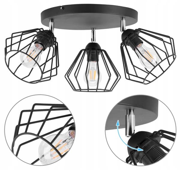 LOFT HÆNGELAMPE LYSKELYSE LOFTSLAMPE DIAMOND LED