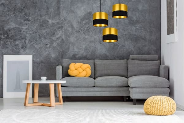 TAK HÄNGLAMPA MODERN LAMPSKÄRM GULD LED