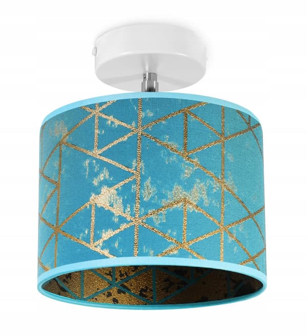 HÄNGA TAKLAMPA, VÄGGLAMPA, LAMPSKÄRM, GULD MÖNSTER