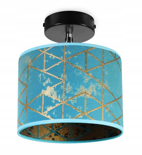 HÄNGA TAKLAMPA, VÄGGLAMPA, LAMPSKÄRM, GULD MÖNSTER