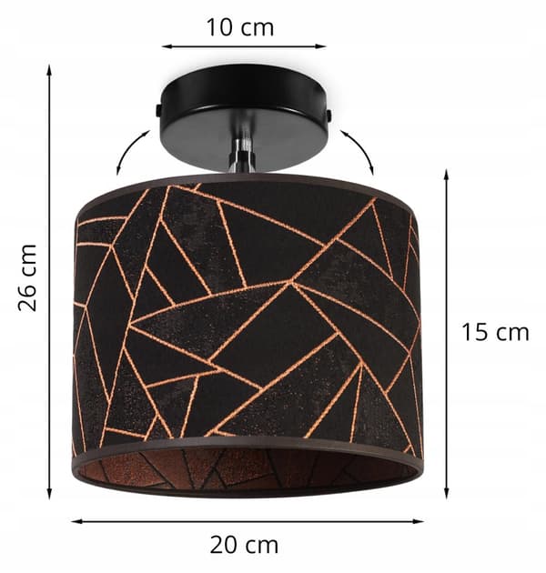 HÆNGE LOFTSLAMPE, VÆGLAMPE, LAMPESKÆRM, KOBBERMØNSTER