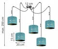 Miniatyrbillede 6 af 9: HÆNGENDE LOFTSLAMPE EDDERKEMØNSTER LAMPESKÆRM GULD