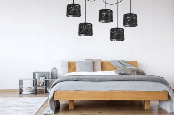 HÄNGANDE TAKLAMPA SPINDELMÖNSTER LAMPSKÄRM SILVER
