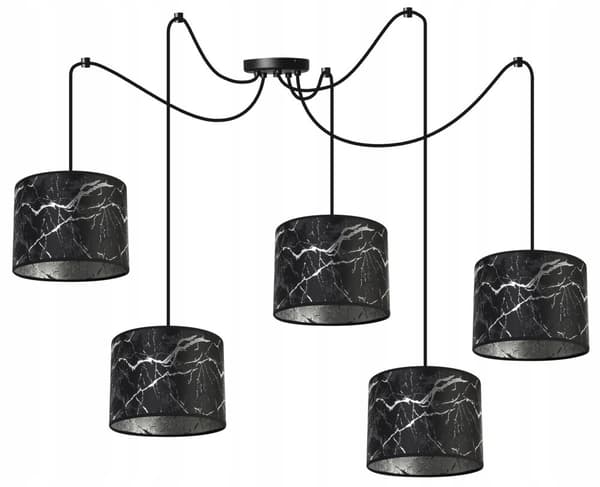 HÄNGANDE TAKLAMPA SPINDELMÖNSTER LAMPSKÄRM SILVER
