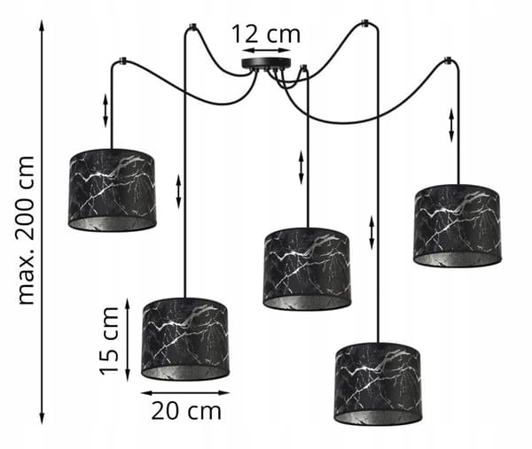 HÄNGANDE TAKLAMPA SPINDELMÖNSTER LAMPSKÄRM SILVER