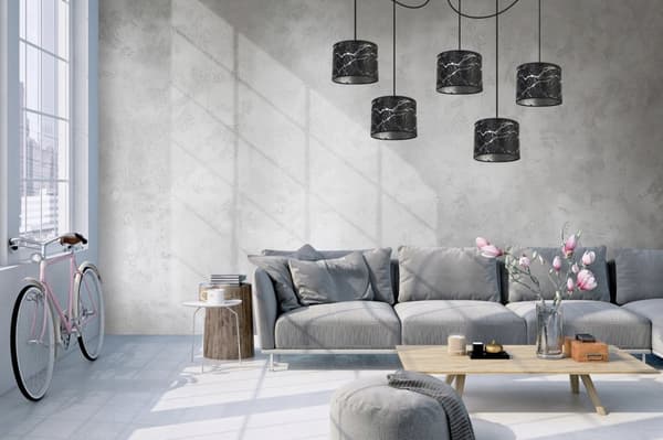 HÄNGANDE TAKLAMPA SPINDELMÖNSTER LAMPSKÄRM SILVER