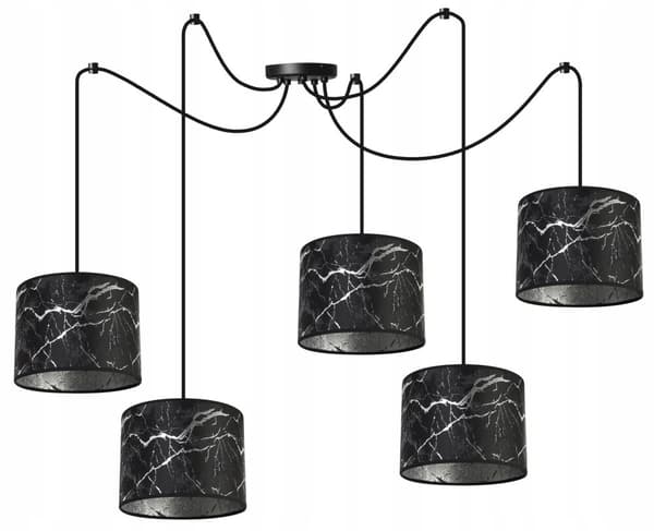 HÄNGANDE TAKLAMPA SPINDELMÖNSTER LAMPSKÄRM SILVER