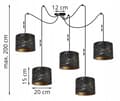 Miniatyrbillede 5 af 8: HÆNGENDE LOFTSLAMPE EDDERKEMØNSTER LAMPESKÆRM GULD