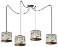 Miniatyrbild 4 av 8: HÄNGANDE TAKLAMPA SPINDELMÖNSTER LAMPSKÄRM GULD