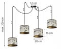 Miniatyrbild 5 av 8: HÄNGANDE TAKLAMPA SPINDELMÖNSTER LAMPSKÄRM GULD