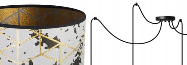 HÄNGANDE TAKLAMPA SPINDELMÖNSTER LAMPSKÄRM GULD