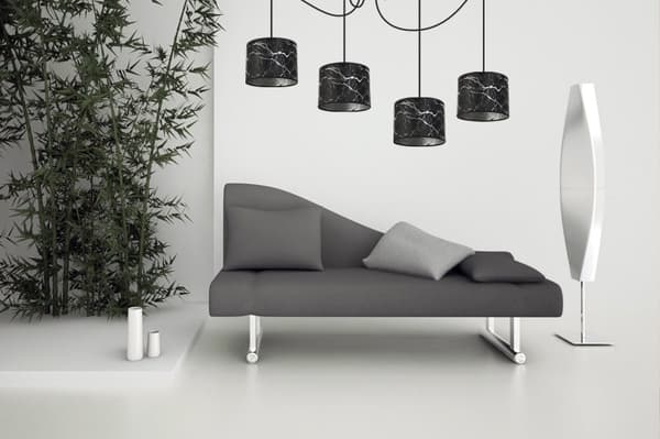 HÆNGENDE LOFTSLAMPE EDDERKEMØNSTER LAMPESKÆRM SØLV
