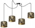Miniatyrbillede 1 af 8: HÆNGENDE LOFTSLAMPE EDDERKEMØNSTER LAMPESKÆRM GULD