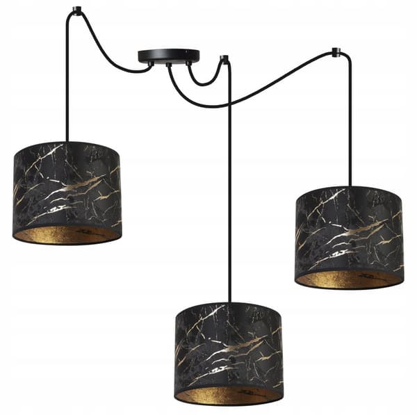 HÄNGANDE TAKLAMPA SPINDELMÖNSTER LAMPSKÄRM GULD