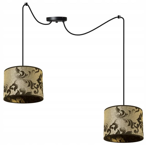HÄNGANDE TAKLAMPA LAMPSKÄRM GULD SPIDER MÖNSTER