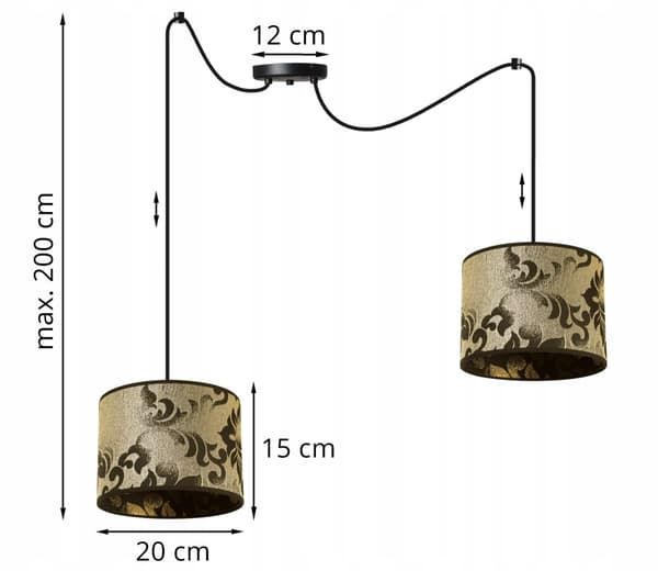 HÄNGANDE TAKLAMPA LAMPSKÄRM GULD SPIDER MÖNSTER