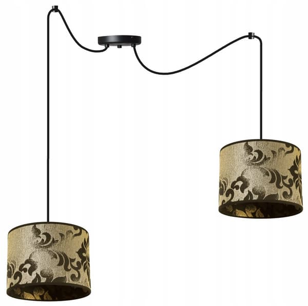HÄNGANDE TAKLAMPA LAMPSKÄRM GULD SPIDER MÖNSTER