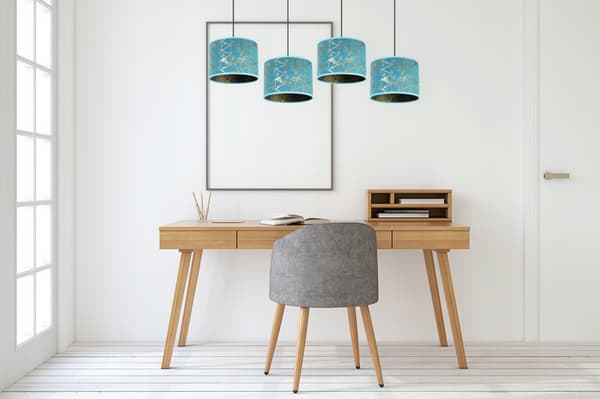 HÄNGLAMPA TAK LJUSKRAKA LAMPSKÄRM MÖNSTER GULD