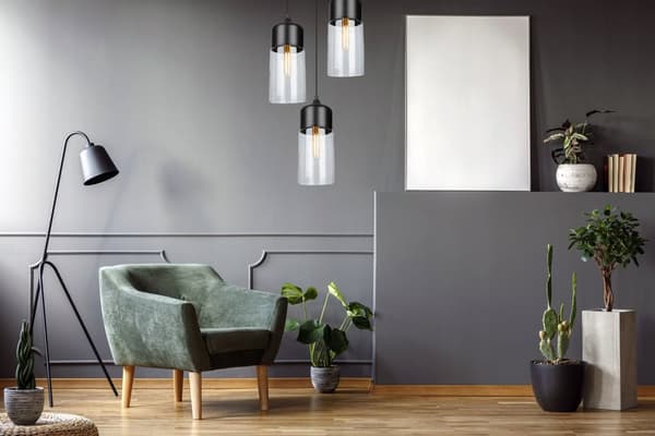 LOFTSLAMPE, GLAS PLAFON, LED SKÆRM
