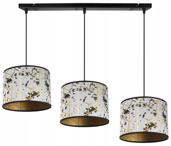 HÄNGLAMPA TAK LJUSKRAKA LAMPSKÄRM MÖNSTER GULD