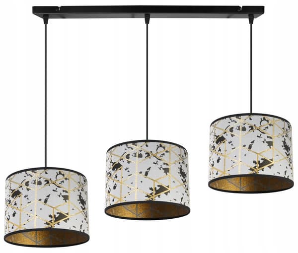 HÄNGLAMPA TAK LJUSKRAKA LAMPSKÄRM MÖNSTER GULD