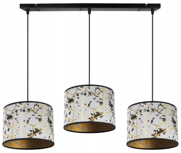 HÄNGLAMPA TAK LJUSKRAKA LAMPSKÄRM MÖNSTER GULD