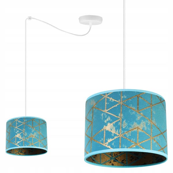 HÄNGANDE TAKLAMPA SPIDER LAMPSKYDD GULD MÖNSTER