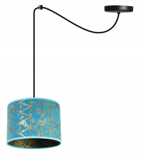 HÄNGANDE TAKLAMPA SPIDER LAMPSKYDD GULD MÖNSTER