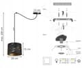 Miniatyrbillede 5 af 8: HÆNGENDE LOFTSLAMPE SPIDDERLAMPESKÆRM GYLDT MARMOR