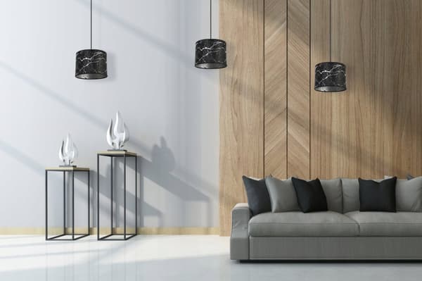 HÄNGANDE TAKLAMPA SILVER MARMOR LAMPSKÄRM