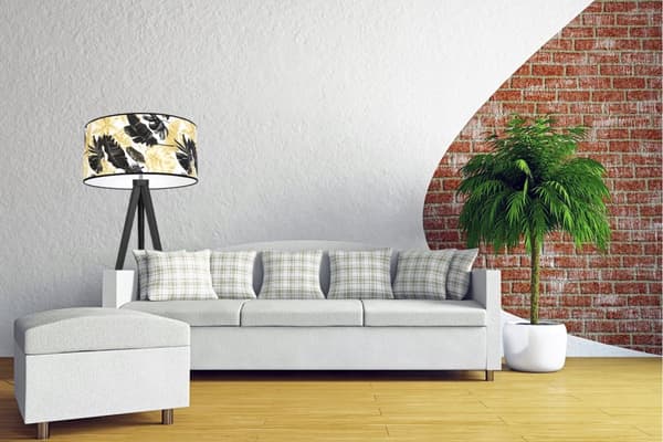 GOLVLAMPA STATIV LAMPSKÄRM GULDEN BLOMMOR LED