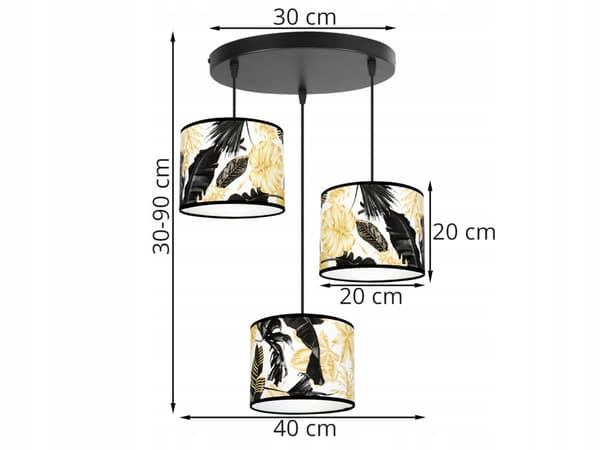 HÆNGE LOFTSLAMPE LAMPESKÆRM GYLDNE BLOMSTER LED