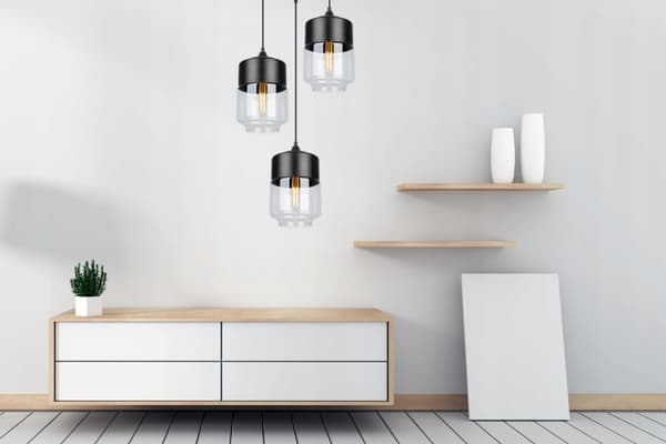LOFTSLAMPE, GLAS PLAFON, LED SKÆRM