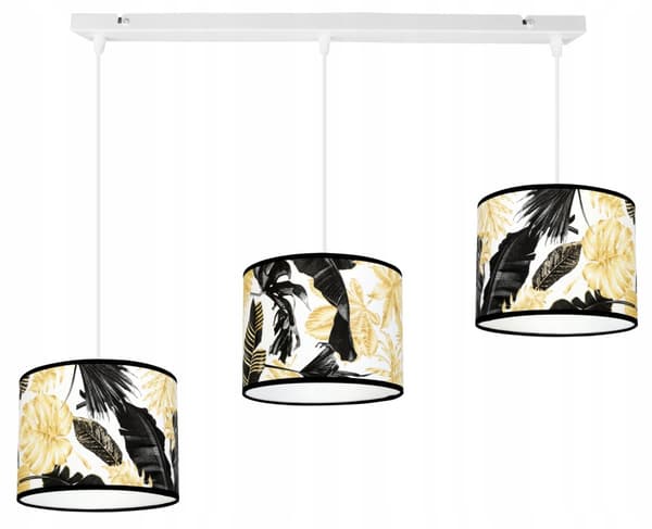 HÆNGE LOFTSLAMPE LAMPESKÆRM GYLDNE BLOMSTER LED