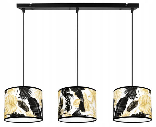 HÆNGE LOFTSLAMPE LAMPESKÆRM GYLDNE BLOMSTER LED