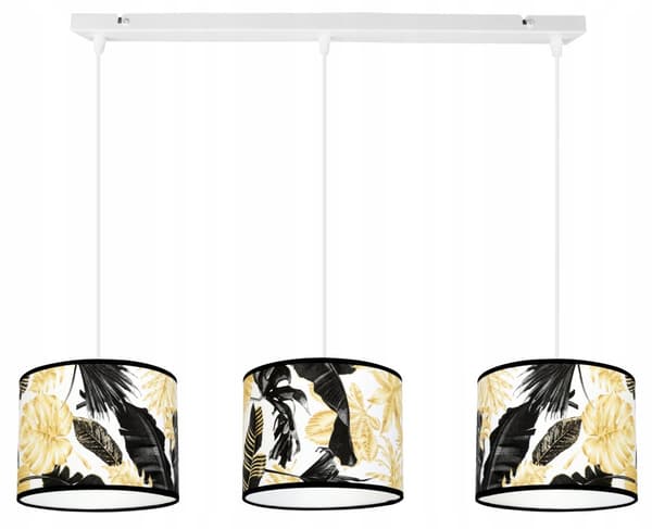 HÆNGE LOFTSLAMPE LAMPESKÆRM GYLDNE BLOMSTER LED