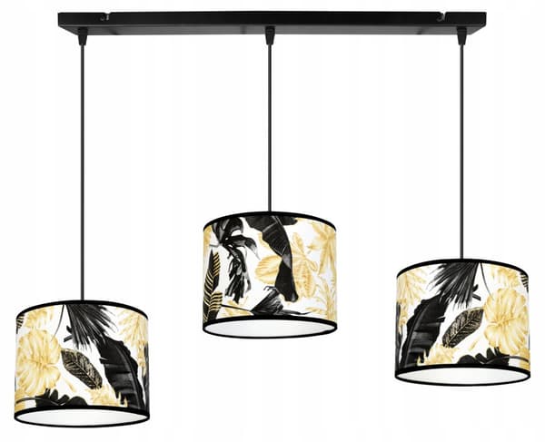HÆNGE LOFTSLAMPE LAMPESKÆRM GYLDNE BLOMSTER LED