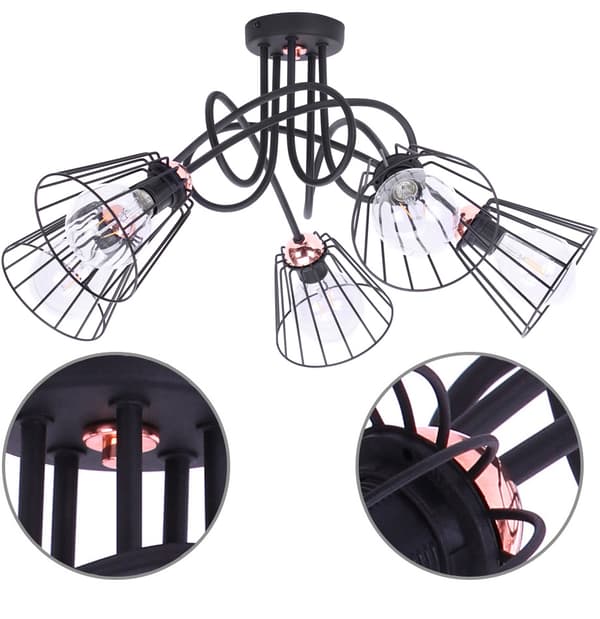 Moderne industriel kobber loft hængende lampe