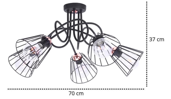 Moderne industriel kobber loft hængende lampe