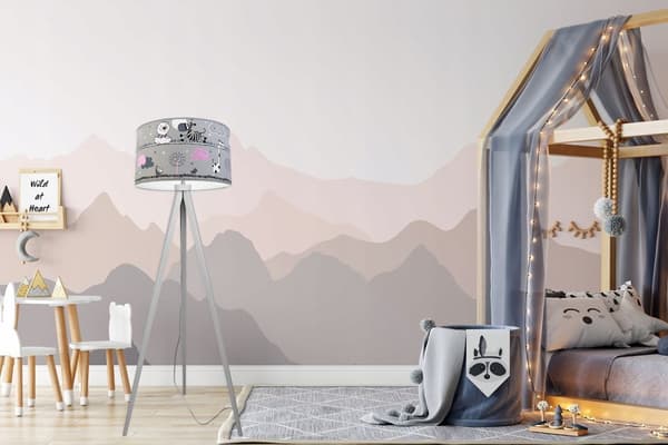 TRIPOD LAMPE LOFT BØRNELAMPESKÆRM MØNSTER LED
