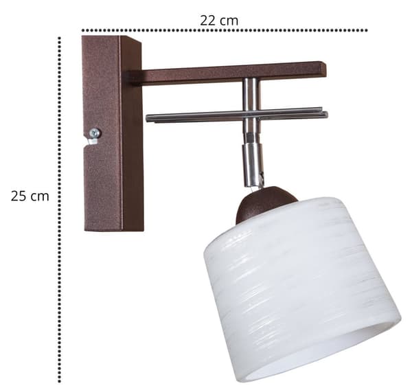 VÆGLAMPE MED GLAS LAMPE METAL LED E27