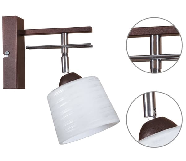 VÆGLAMPE MED GLAS LAMPE METAL LED E27