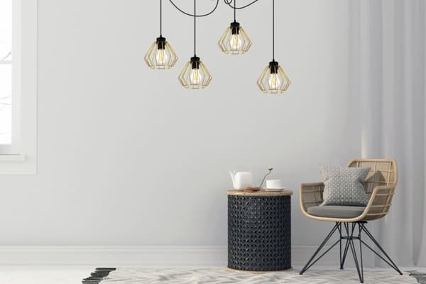 LOFT HÆNGELAMPE SPIDDER GULDTRÅD LOFTSLAMPE