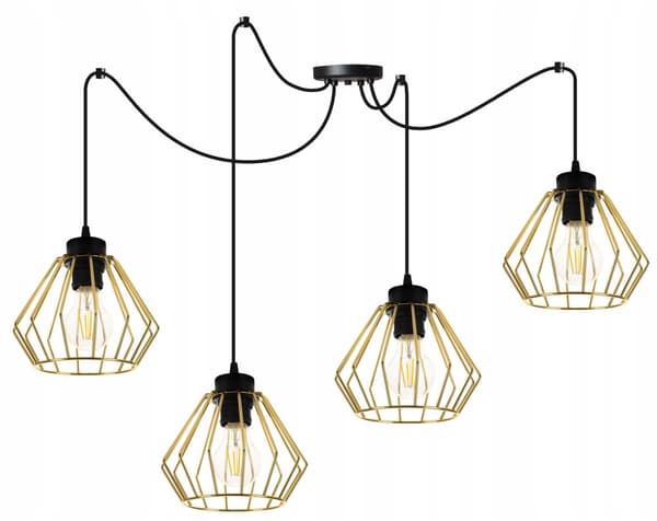 LOFT HÆNGELAMPE SPIDDER GULDTRÅD LOFTSLAMPE